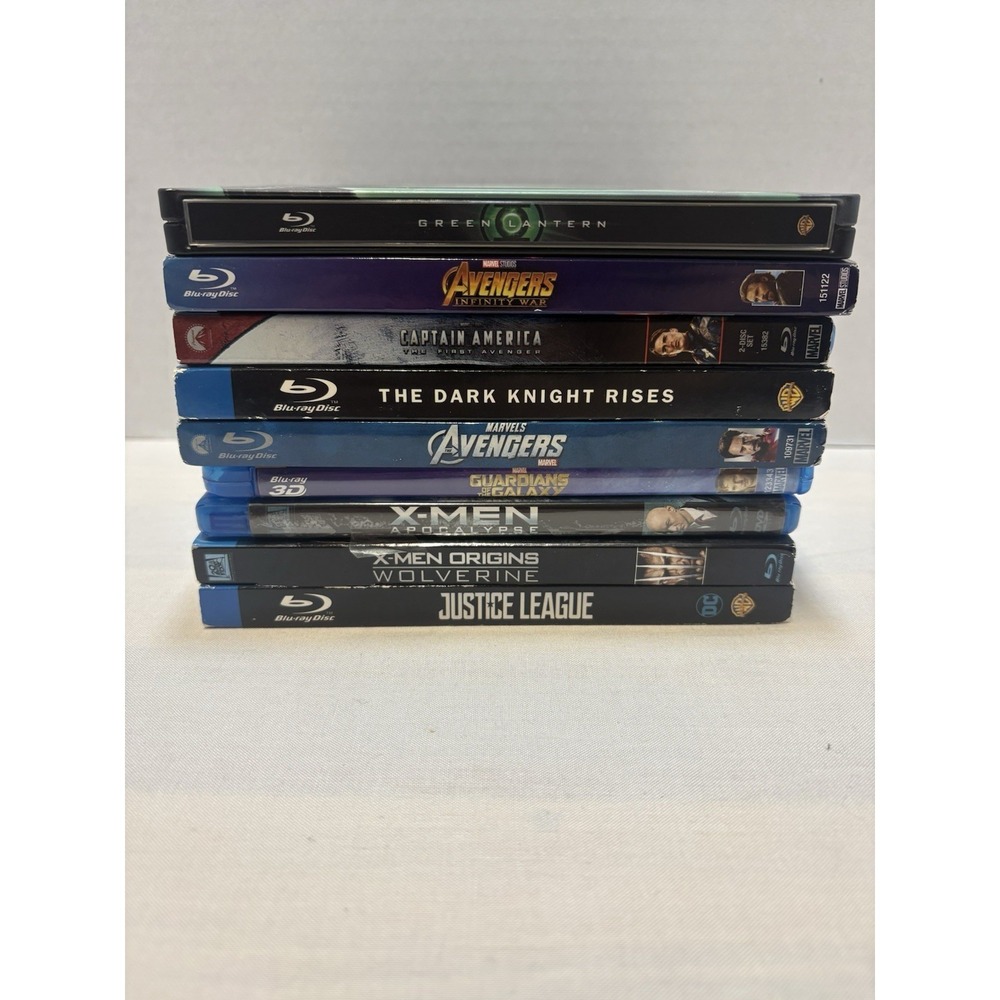 Marvel MCU & DC Superhero Blu-ray Lot Of 9 Movies - Avengers X Men + More